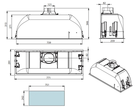 Вытяжка кухонная FALMEC BUILT-IN BURANO 70 BK 