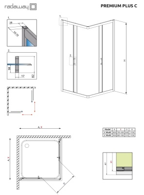 Душевое ограждение Radaway   Premium Plus C 800*800*1700 30461-01-01N 