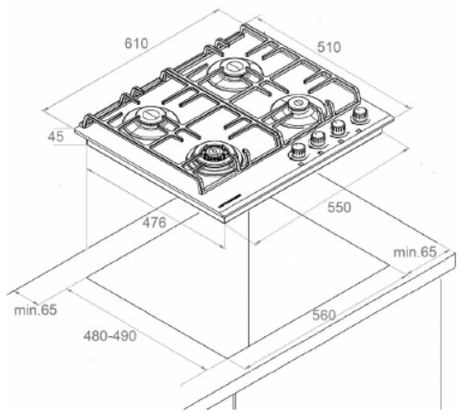 Варочная панель Kuppersberg  FS 63 X 6036