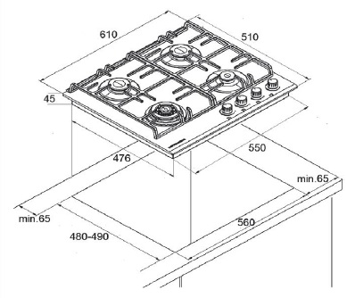 Варочная панель Kuppersberg  FS 65 Ant 6200