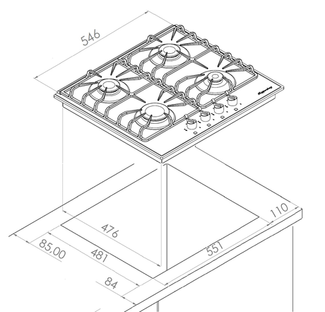 Варочная панель Kuppersberg  FQ 602 W 6014