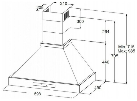 Вытяжка кухонная Korting  KHC 6809 B