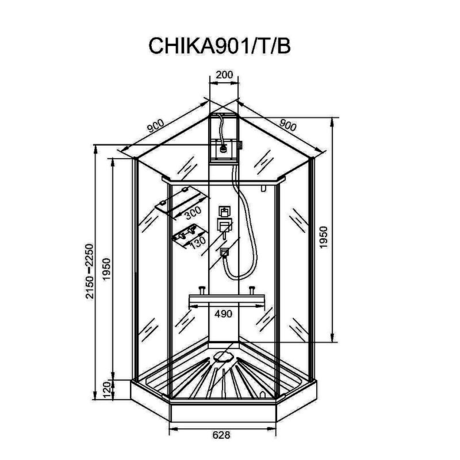 Душевая кабина Cerutti  CHIKA901B  