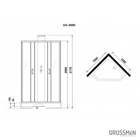 Душевая кабина Grossman  ELEGANS GR250D 