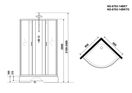 Душевая кабина Niagara    NG-6703-14BKT 