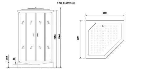 Душевая кабина Niagara   NG-6901-01GD BLACK 