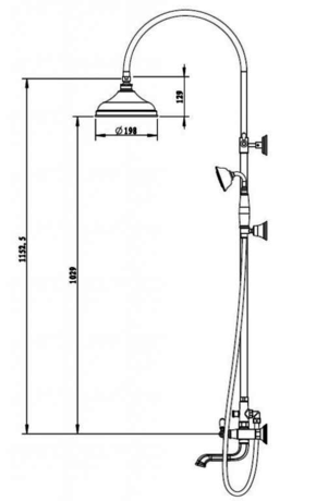 Душевая система Bravat   ART F65193AR-A3-RUS бронза  