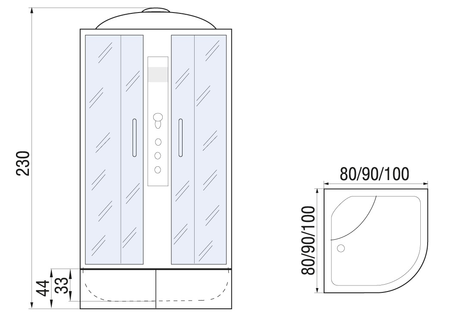 Душевая кабина River  DUNAY XL 80/43 MT  