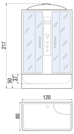 Душевая кабина River  SENA 120/80/50 ТН 