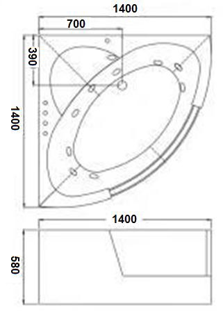 Ванна  WELTWASSER   PLAUER 140 WT  