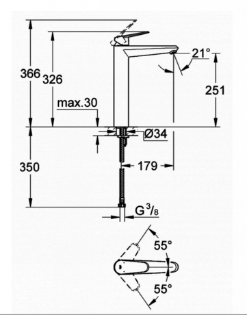 Смеситель Grohe  Eurodisc Cosmopolitan 23432000