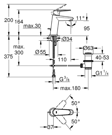 Смеситель Grohe Eurodisc Cosmopolitan 23049002