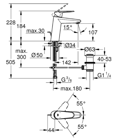 Смеситель Grohe  Eurodisc Cosmopolitan 23448002