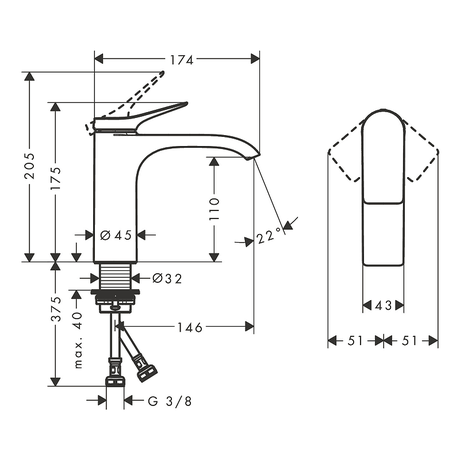 Смеситель Hansgrohe  Vivenis 75022670, матовый черный