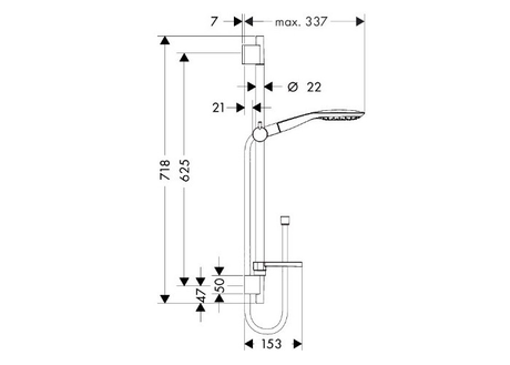 Душевая система Hansgrohe   Raindance Select 150/Unica 27856000