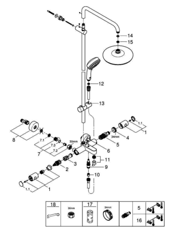 Душевая система Grohe  Tempesta Cosmopolitan 210 26223001