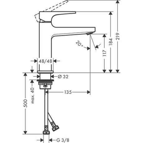 Смеситель Hansgrohe   Metropol 32507340 черный хром