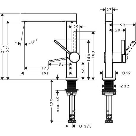 Смеситель Hansgrohe  Finoris 76060000, хром