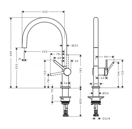 Смеситель Hansgrohe   72804670, матовый черный