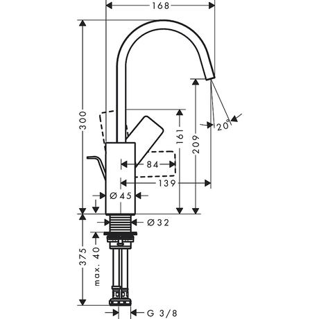 Смеситель Hansgrohe   Vivenis 75030670 матовый черный