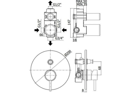 Смеситель Paffoni LIGHT LIG015BO  