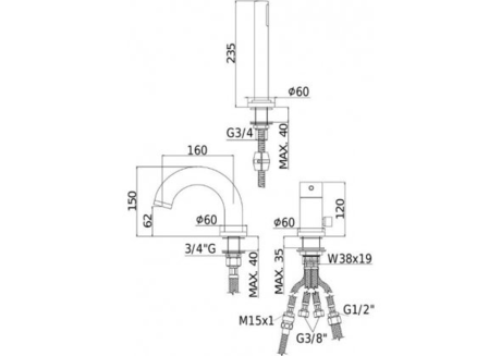 Смеситель Paffoni LIGHT LIG040LCR  