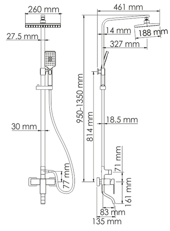 Душевая система WasserKraft A16501  