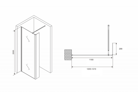 Душевое ограждение Abber    Immer Offen AG66120B