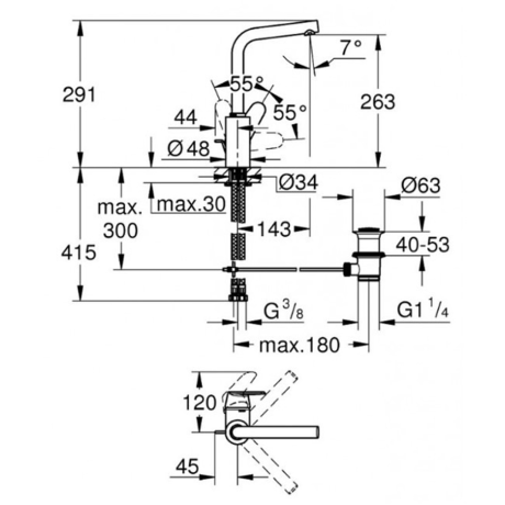 Смеситель Grohe  Eurodisc Cosmopolitan 23054003