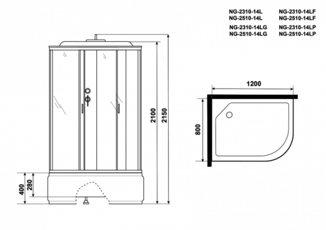 Душевая кабина Niagara   NG-2310-14LF  