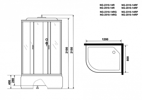 Душевая кабина Niagara   NG-2310-14RG  