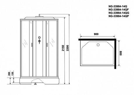 Душевая кабина Niagara   NG-33084-14QG 