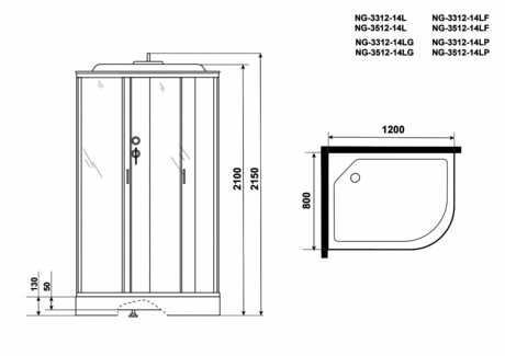 Душевая кабина Niagara   NG-3312-14LG  