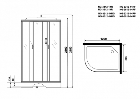 Душевая кабина Niagara   NG-3312-14RF 