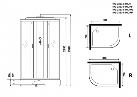 Душевая кабина Niagara   NG-33974-14LG  