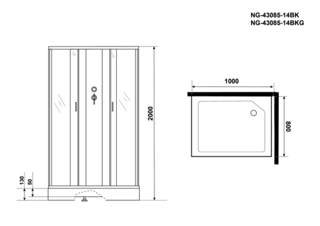 Душевая кабина Niagara   NG-43085-14QBK  