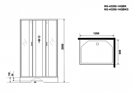 Душевая кабина Niagara   NG-43285-14QBK 