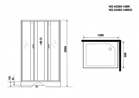 Душевая кабина Niagara   NG-43295-14QBK  