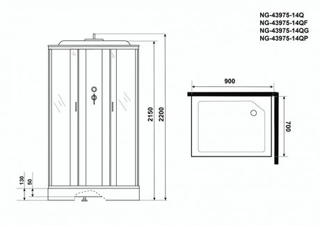 Душевая кабина Niagara   NG-43975-14QP 