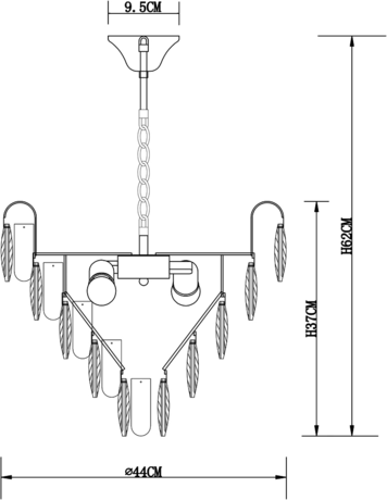 Люстра Arte Lamp  A2719SP-6GO VIVIEN