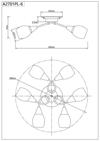 Люстра Arte Lamp  A2701PL-6CC PENNY