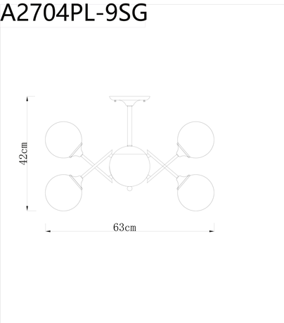 Люстра Arte Lamp  A2704PL-9SG FOBOS