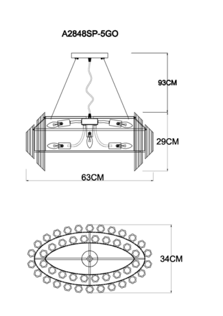 Люстра Arte Lamp  A2848SP-5GO JASTIN