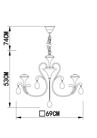 Люстра Arte Lamp  A3239LM-6WH MONTMARTRE