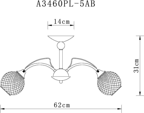 Люстра Arte Lamp  A3461PL-5AB WILLOW