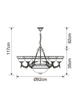 Люстра Arte Lamp  A3777LM-6-2AB WINDSOR