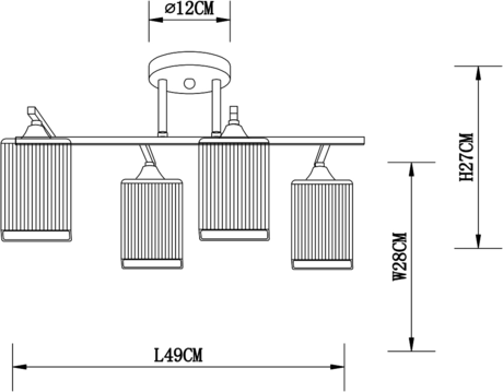 Люстра Arte Lamp  A4071PL-4BK MEROPE