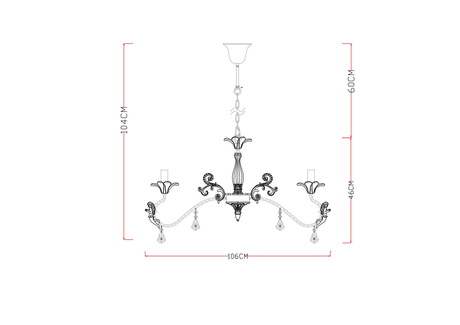 Люстра Arte Lamp  A5349LM-8WH ANGELINA