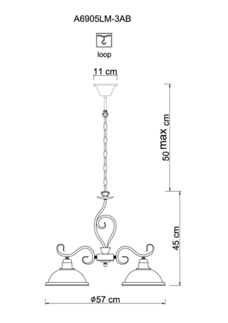 Люстра Arte Lamp  A6905LM-3AB SAFARI