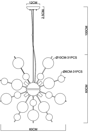 Люстра Arte Lamp  A8313SP-9CC MOLECULE